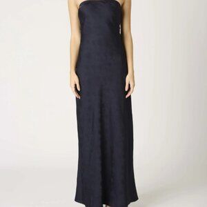 Navy Tonal Floral Strapless Slip Maxi Dress - brand Cotton Candy